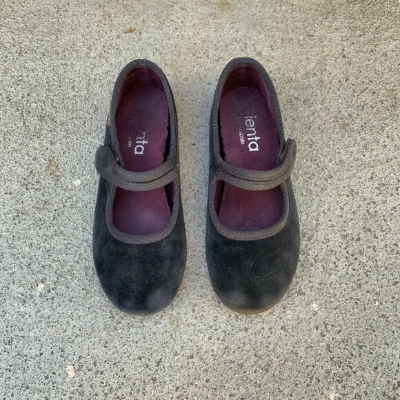 CIENTA Velvet Mary Jane Shoes Girls 28 10 Black Velour Shoe Flats Toddler Girl - Picture 2 of 8